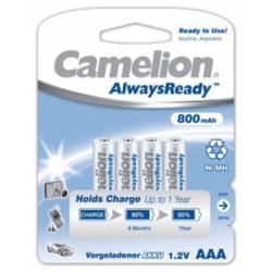 Nabíjacie AAA mikroceruzkové batérie HR03 AlwaysReady, Ni-MH aku 4ks v balenie 800mAh - Camelion originál
