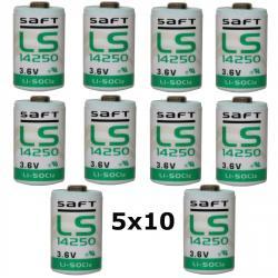 50x Lithium batéria Saft LS14250 1/2AA 3,6Volt originál