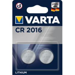 litiový gombíkový článok, batéria Varta CR 2016, IEC CR2016, nahrádza aj DL2016, 3V 2ks balenie originál