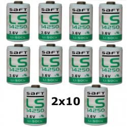 20x Lithium batéria Saft LS14250 1/2AA 3,6Volt originál