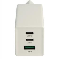 3-Port USB C Power Delivery PPS-nabíjačka s 2x USB C, 1x USB A / Adapter 65W GaN biela_2
