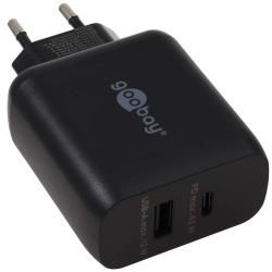 goobay 2-Port USB rychlonabíjačka USB PD/QC Adapter 45 W čierna originál_1