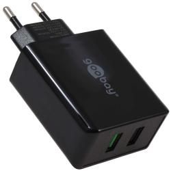 goobay 28W Dual-rychlonabíjačka USB A QC 3.0 schwarz originál_1