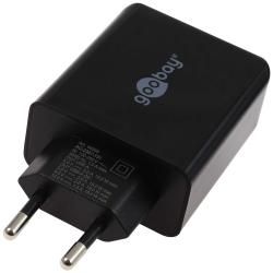 goobay 28W Dual-rychlonabíjačka USB A QC 3.0 schwarz originál_2