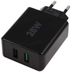 goobay 28W Dual-rychlonabíjačka USB A QC 3.0 schwarz originál