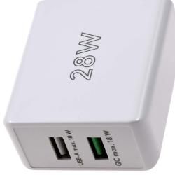 goobay 28W USB A QC Dual-rychlonabíjačka - 2 Ports, Quick Charge 3.0, weiß kompakt originál_2