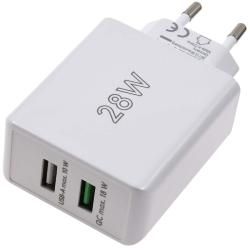 goobay 28W USB A QC Dual-rychlonabíjačka - 2 Ports, Quick Charge 3.0, weiß kompakt originál
