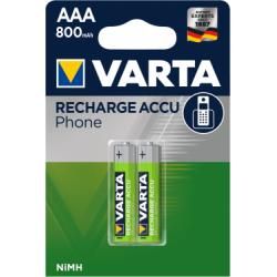 Nabíjacie mikroceruzková batérie T398 mikro AAA 800mAh 2ks v balenie - Varta Power originál