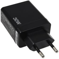 Verbatim Ladeadapter CHR-30EU1 30W GaN schwarz 2x USB A 1x USB A QC 1x USB C PD Retail originál_1
